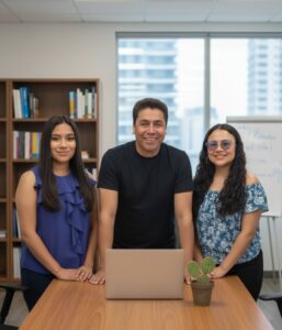 Certified Mexican Spanish Teachers team: Javier Torres, Paola, and Ariadna